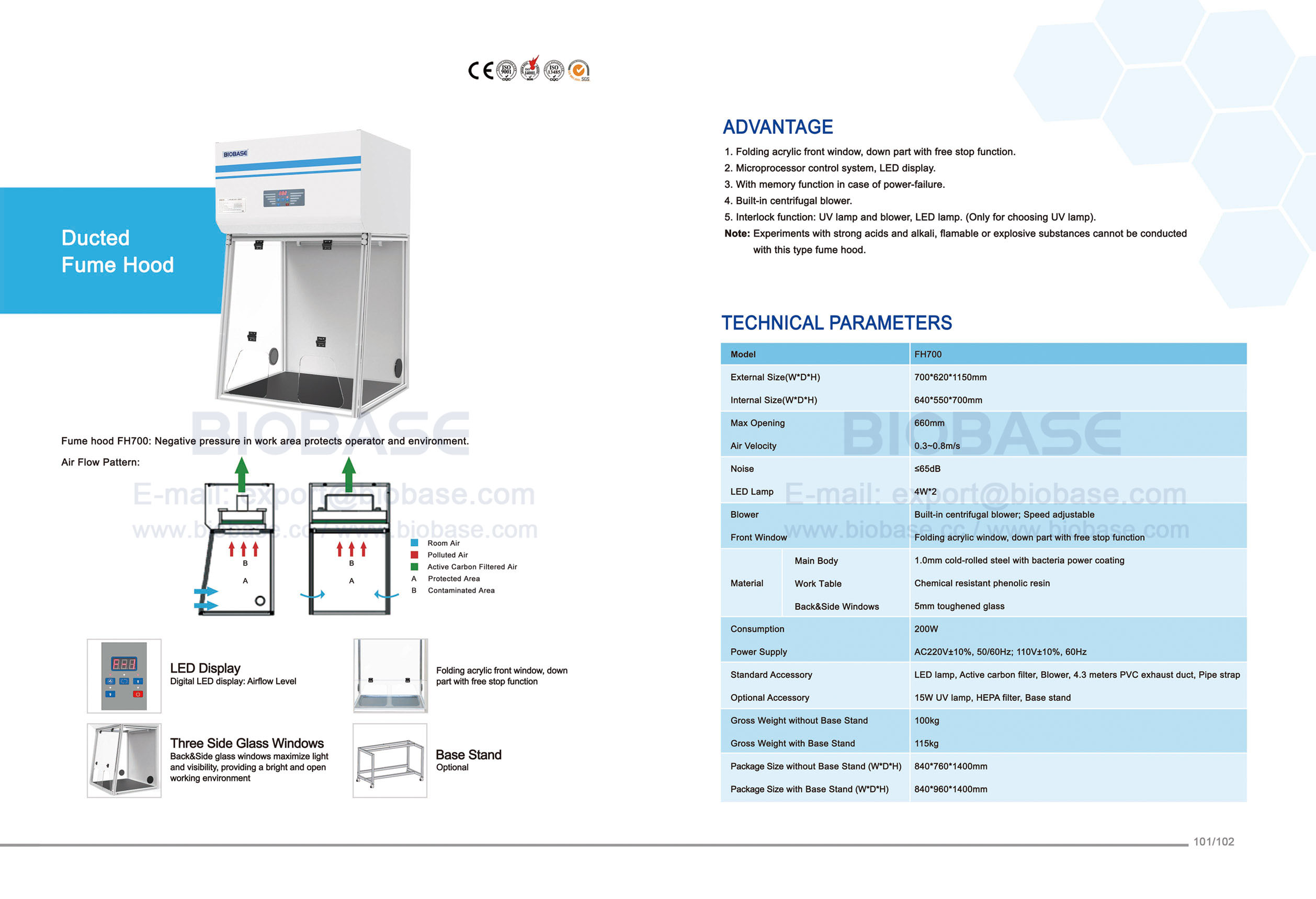 101-102 Fume Hood （700）