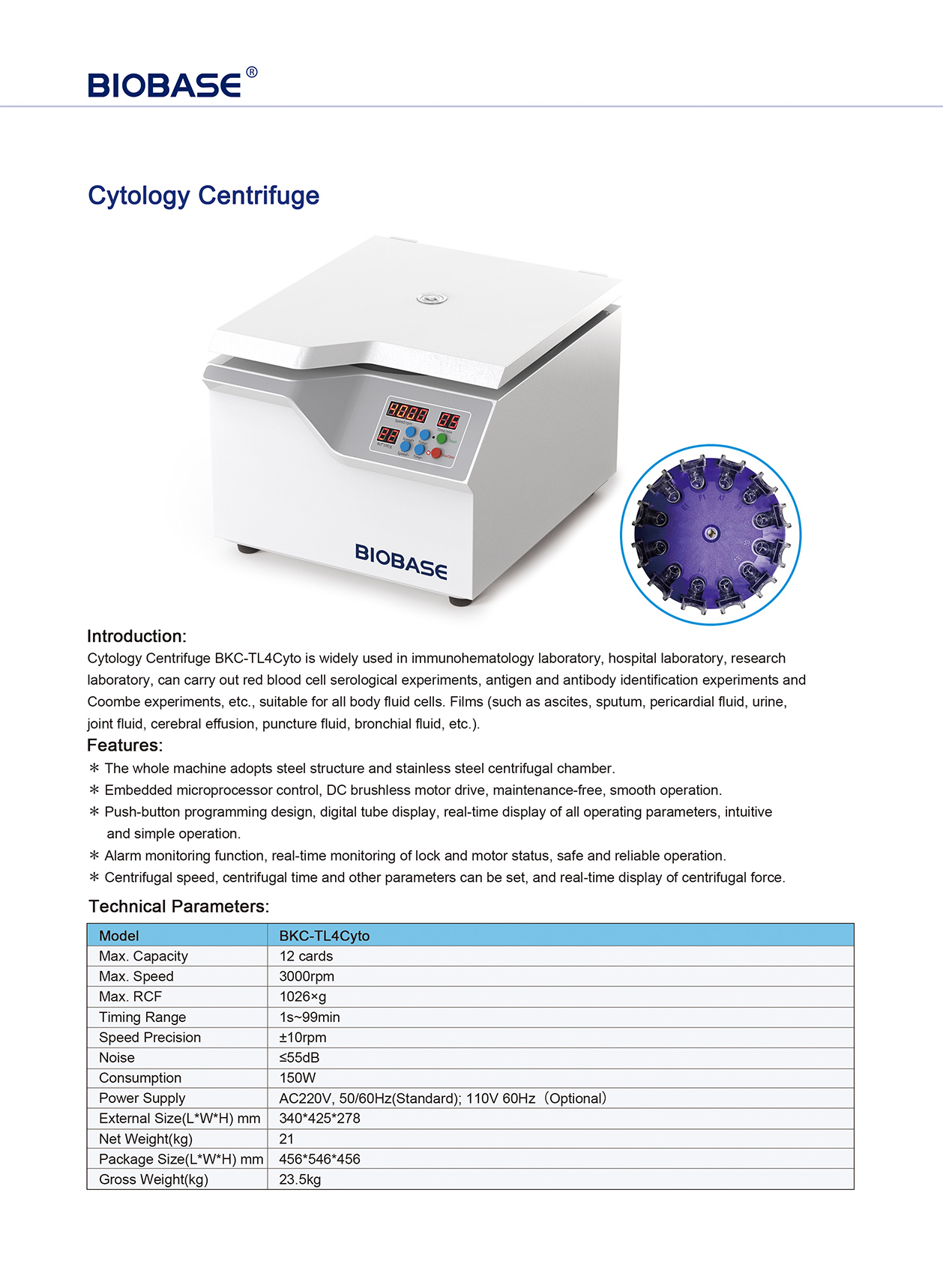 علم الخلايا الطرد المركزي BKC-TL4Cyto