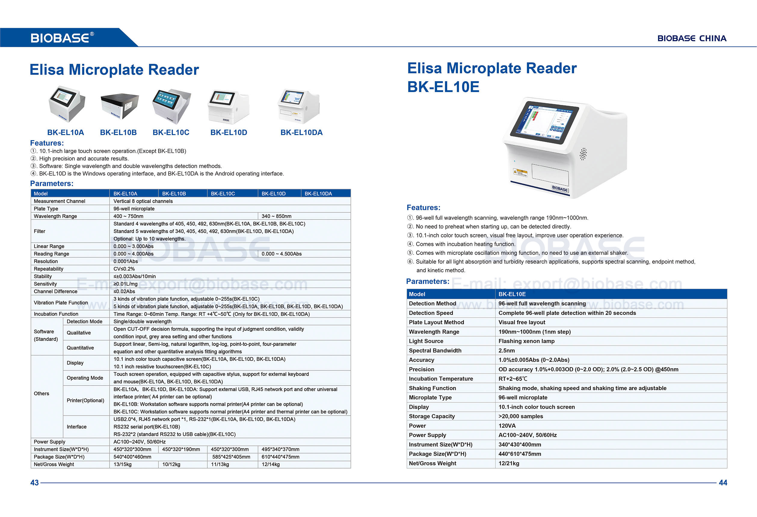 43-44 قارئ Elisa Microplate