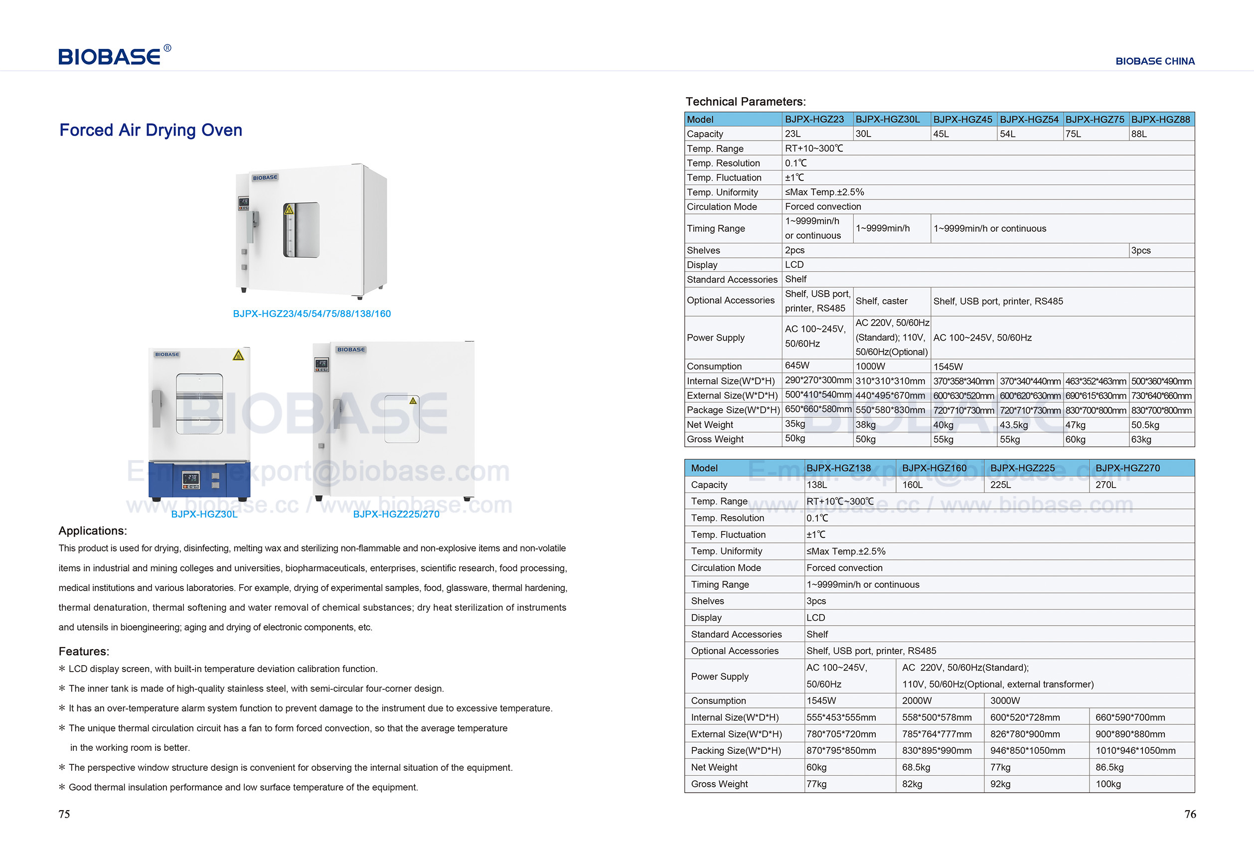 75-76 فرن تجفيف الهواء القسري