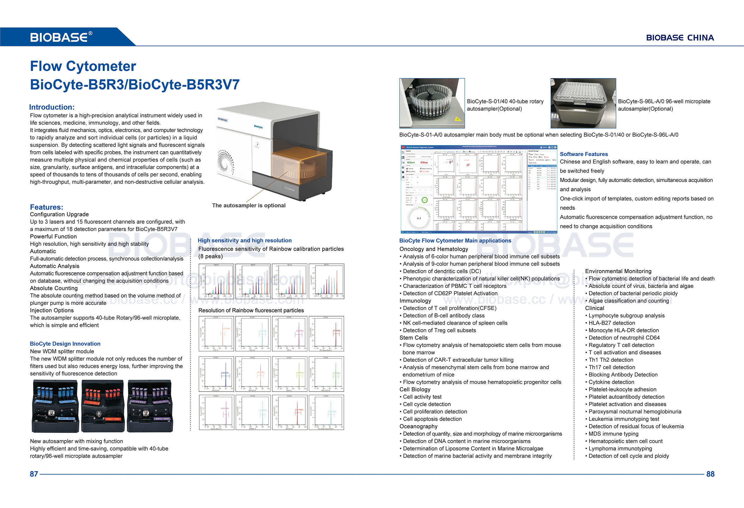 87-88 مقياس التدفق الخلوي BioCyte-B5R3BioCyte-B5R3V7 
