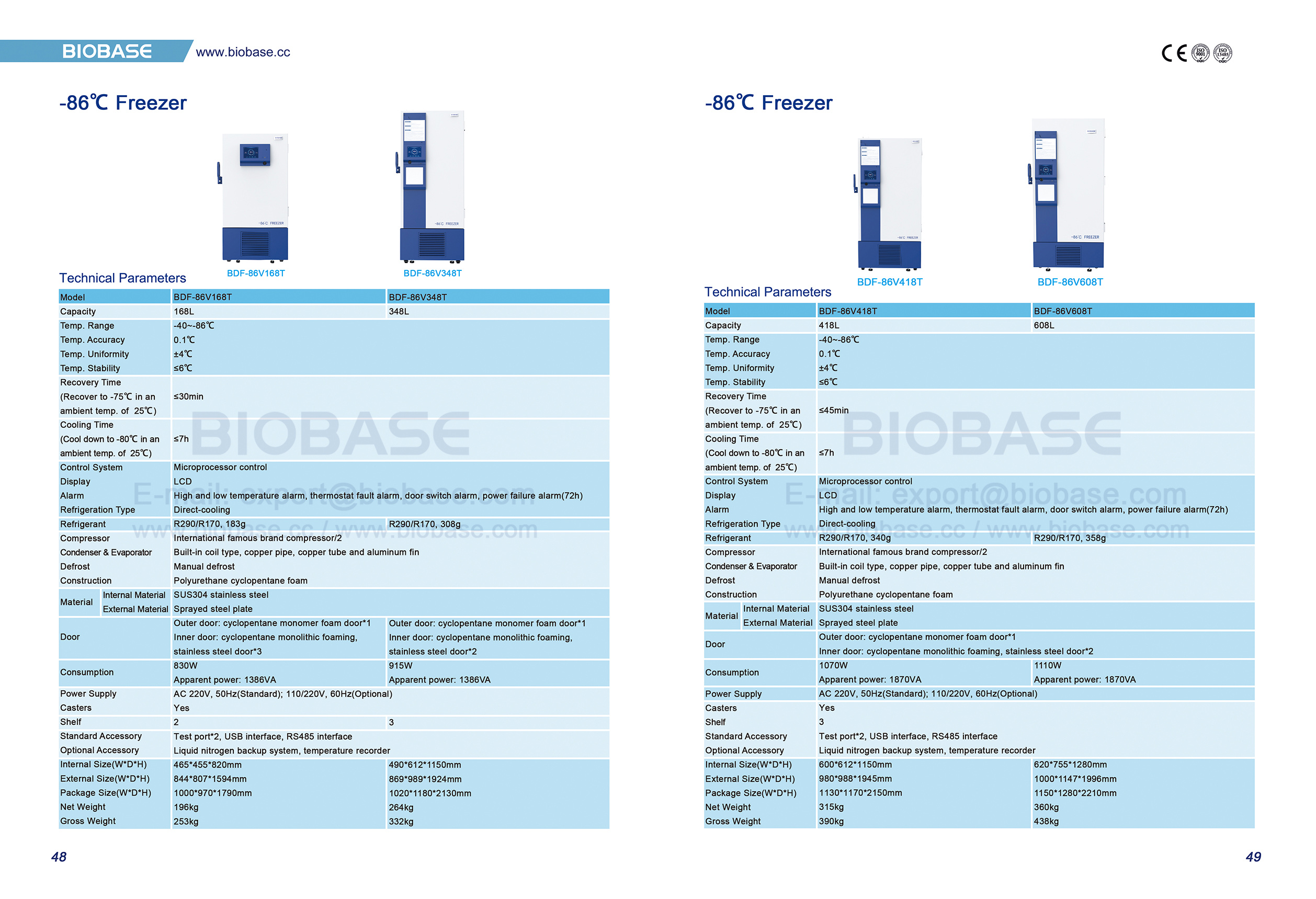 48-49 -86 درجة مئوية الفريزر